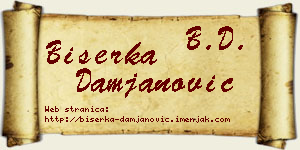 Biserka Damjanović vizit kartica